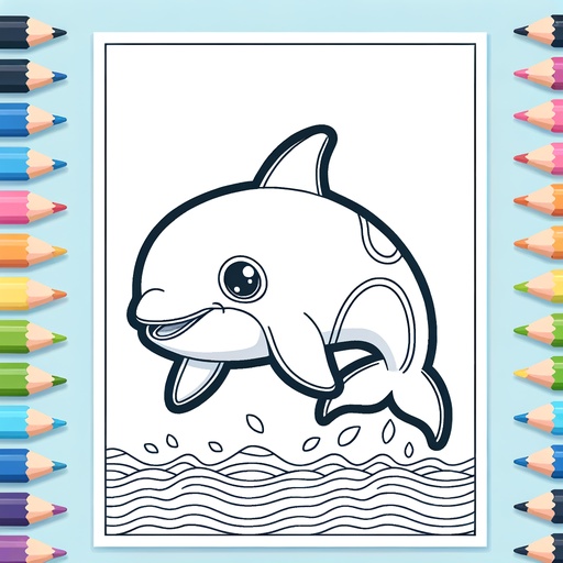 Whale &#038; Shark Coloring Pages For Children