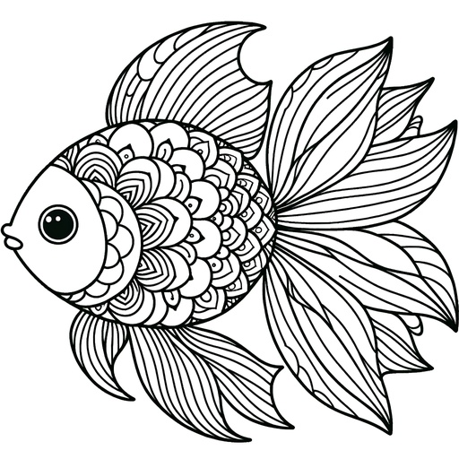 Mandala Goldfish Coloring Page