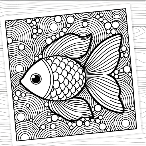 Mindful Goldfish Coloring Page