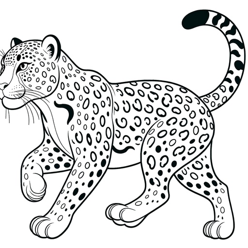Action Leopard Coloring Page- 4 Free Printable Pages