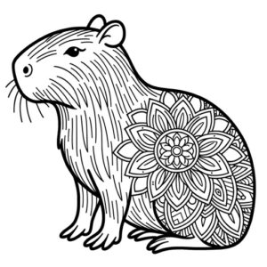 Mandala Capybara Coloring Page- 4 Free Printable Pages