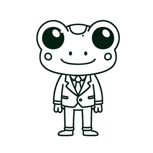 Tree Frog in a Suit Coloring Page
