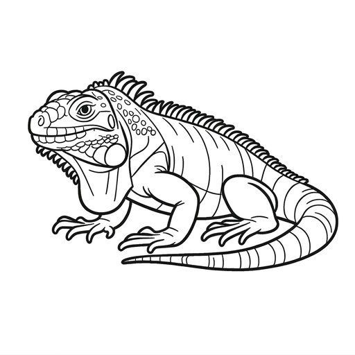 Simple Iguana Coloring Page