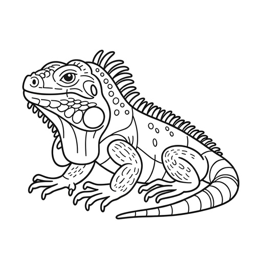 Cute Iguana Coloring Page