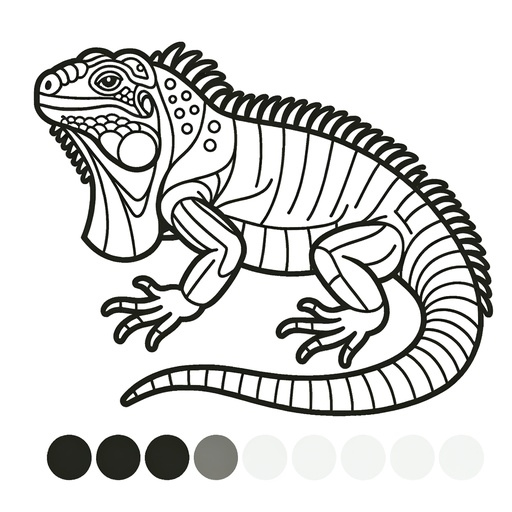 Mindful Iguana Coloring Page