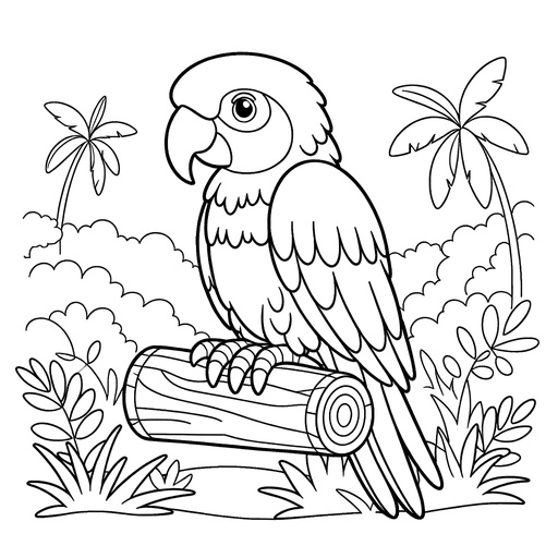 Macaw Coloring Pages For Children