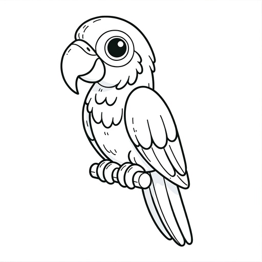 Cartoon Macaw Coloring Page