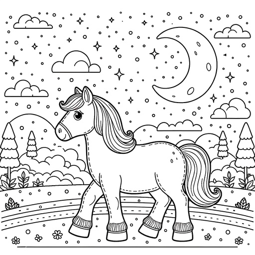 Cute Horse Coloring Page- 4 Free Printable Pages