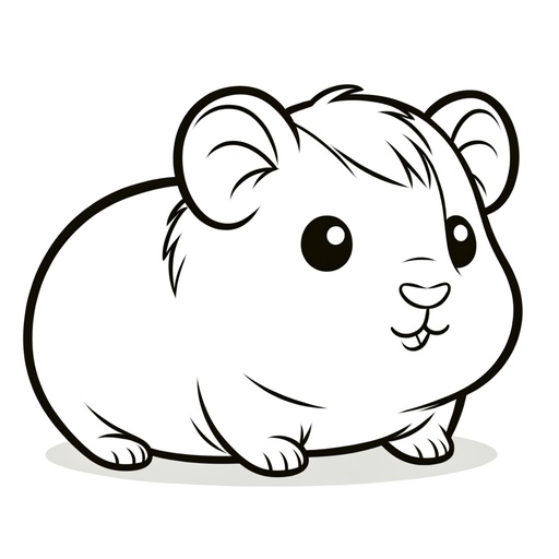 Cute Guinea Pig Coloring Page