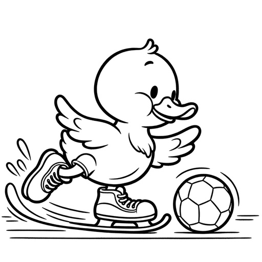 Sporty Duck Coloring Page