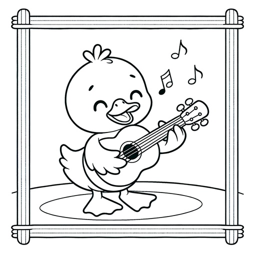 Musical Duck Coloring Page