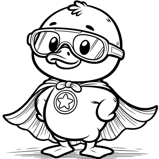Superhero Duck Coloring Page