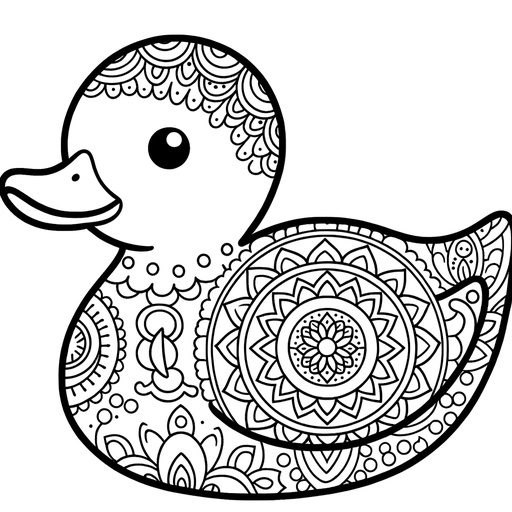 Mandala Duck Coloring Page