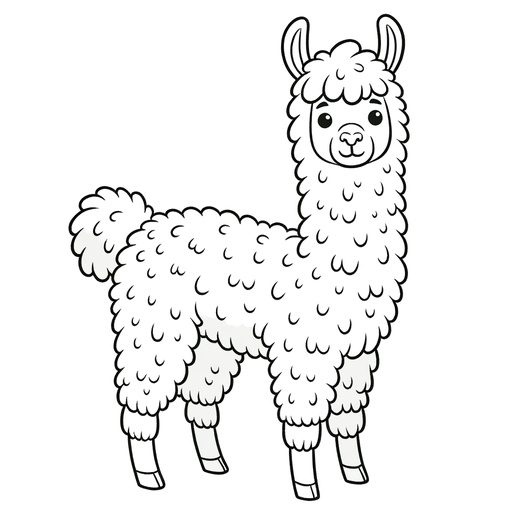 Simple Llama Coloring Page