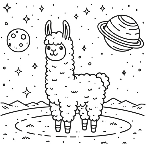 Llama Coloring Pages For Children
