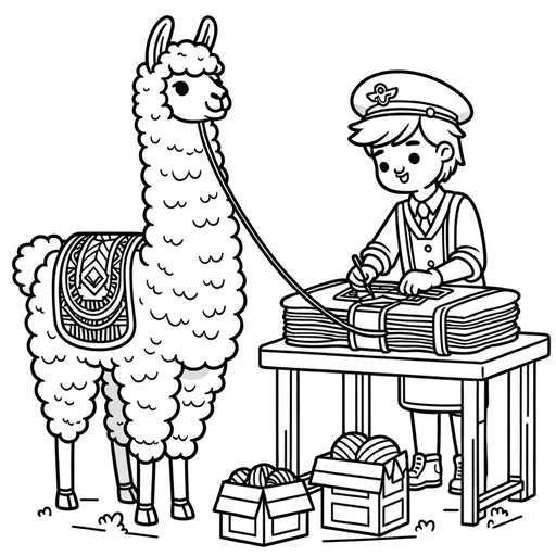 Professional Llama Coloring Page