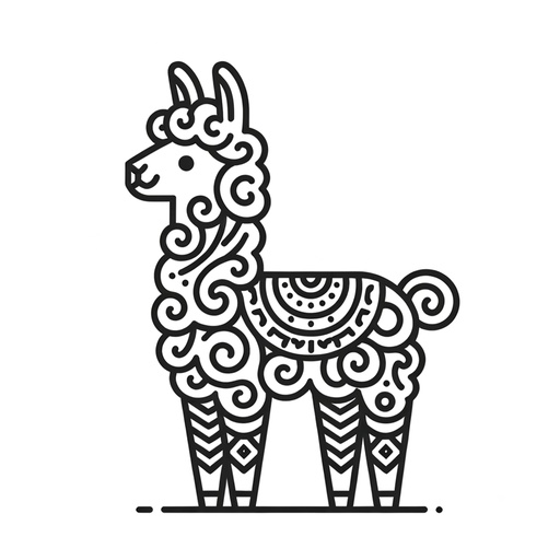 Mindful Llama Coloring Page