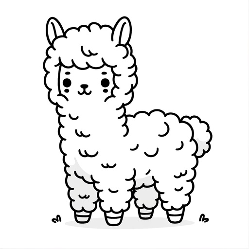 Cute Alpaca Coloring Page