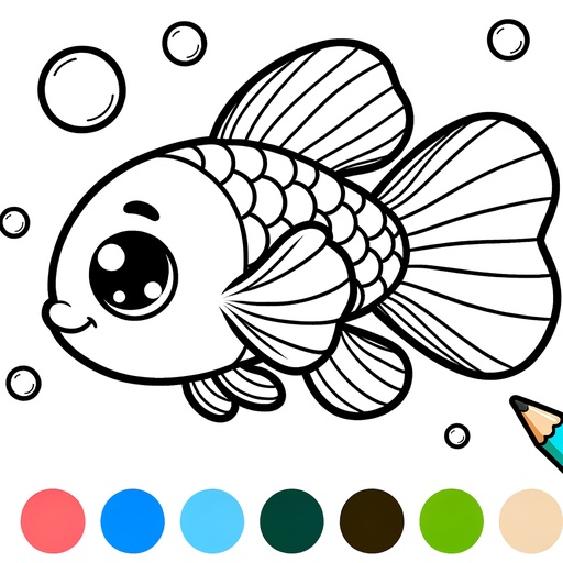 Cute Guppy Coloring Page