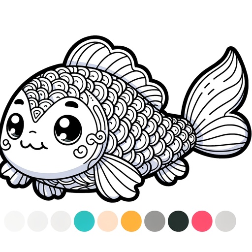 Cute Koi Carp Coloring Page