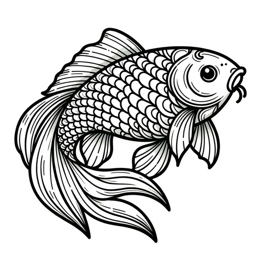 Cute Mirror Carp Coloring Page