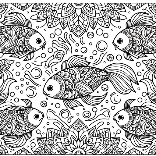 Mindful Mirror Carp Coloring Page