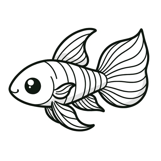 Cute Swordtail Fish Coloring Page