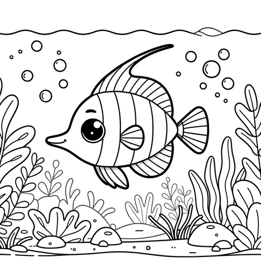 Underwater Swordtail Fish Coloring Page- 4 Free Printable Pages