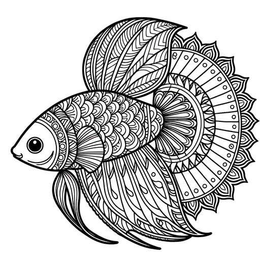 Mandala Swordtail Fish Coloring Page- 4 Free Printable Pages