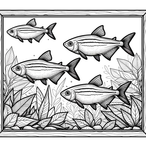 Cute Neon Tetra Coloring Page