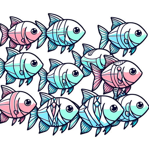 Neon Tetra Fish in Suits Coloring Page