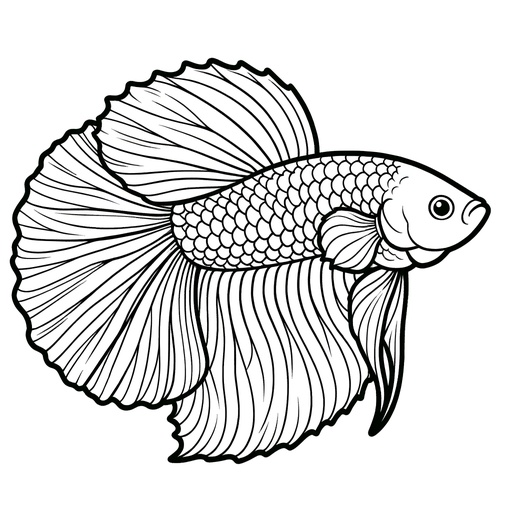 Realistic Siamese Fighting Fish Coloring Page- 4 Free Printable Pages
