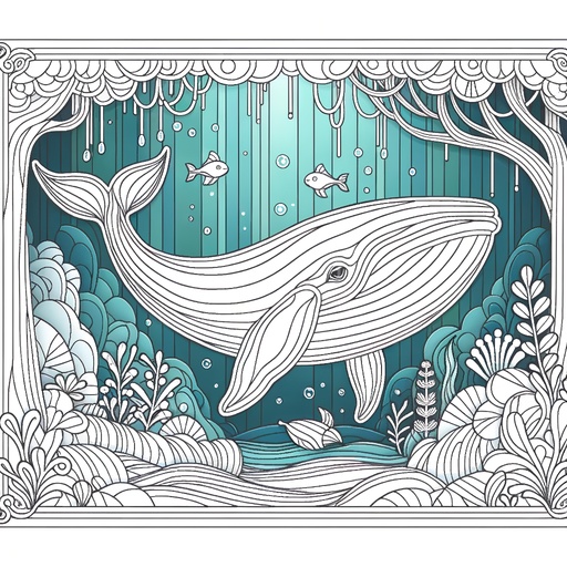 Whale &#038; Shark Coloring Pages For Children