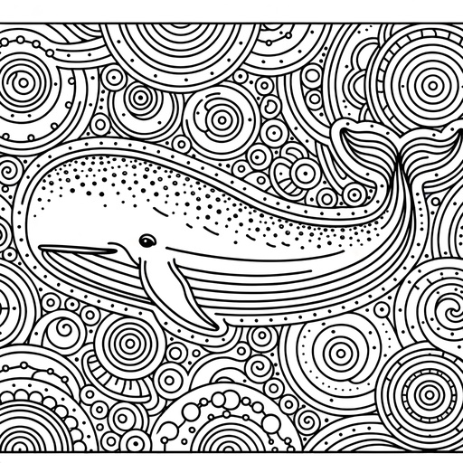 Mindful Sperm Whale Coloring Page