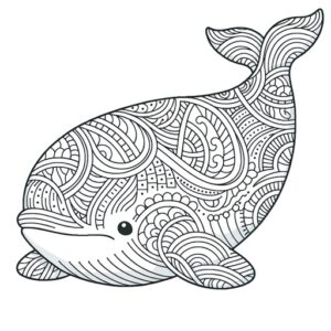 Mindful Beluga Whale Coloring Page- 4 Free Printable Pages