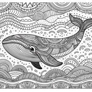 Mindful Gray Whale Coloring Page- 4 Free Printable Pages