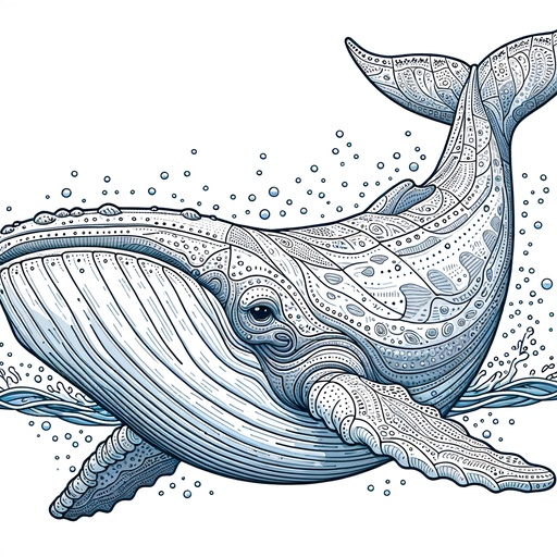 Realistic Gray Whale Coloring Page