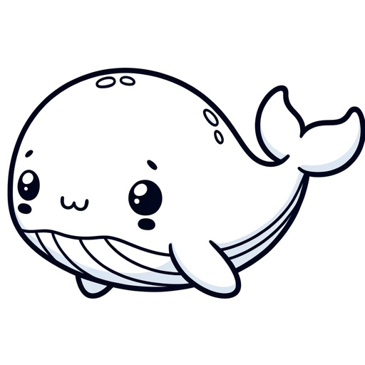 Cute Minke Whale Coloring Page