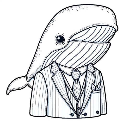 Minke Whale in Suits Coloring Page