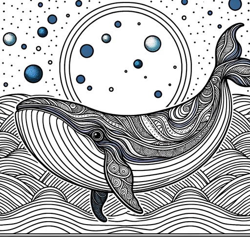 Mindful Minke Whale Coloring Page