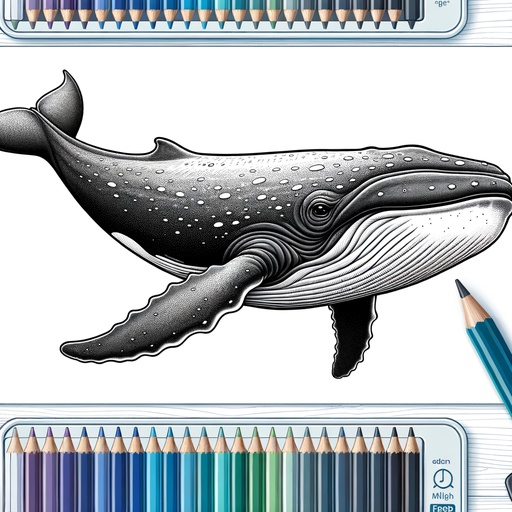 Realistic Minke Whale Coloring Page