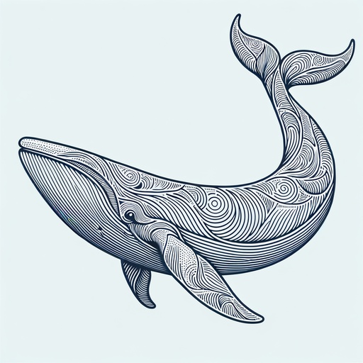 Mindful Fin Whale Coloring Page