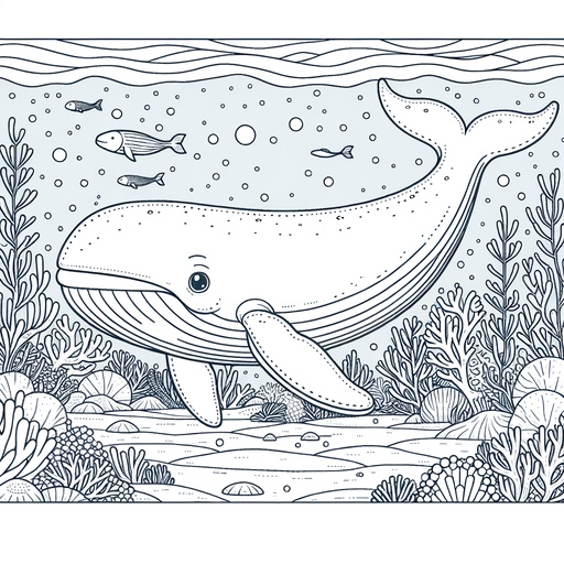 Whale &#038; Shark Coloring Pages For Children