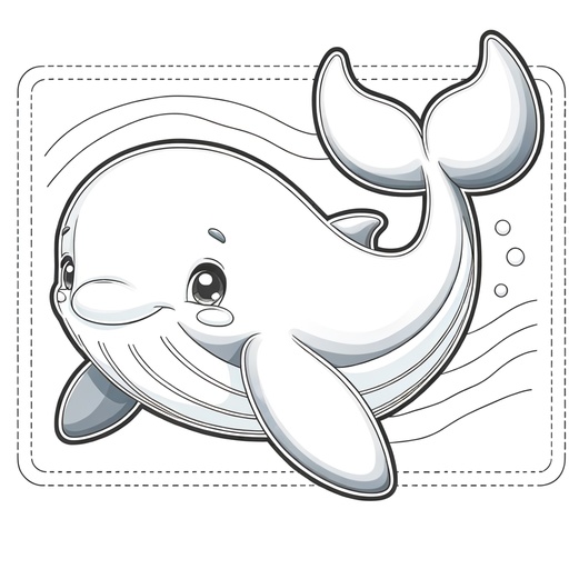 Cute Pilot Whale Coloring Page