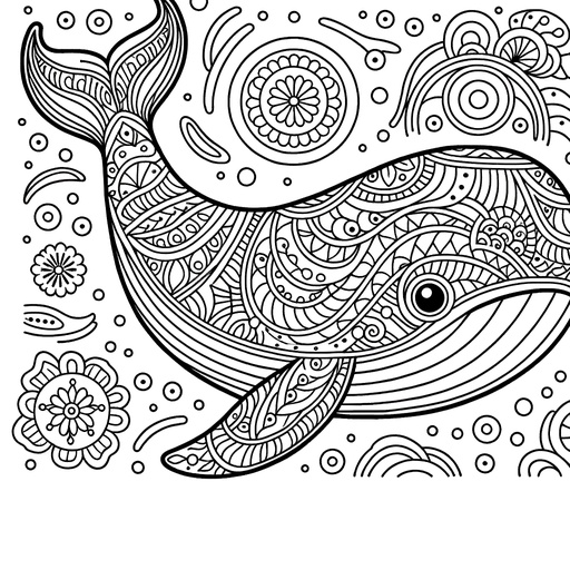 Mindful Pilot Whale Coloring Page- 4 Free Printable Pages