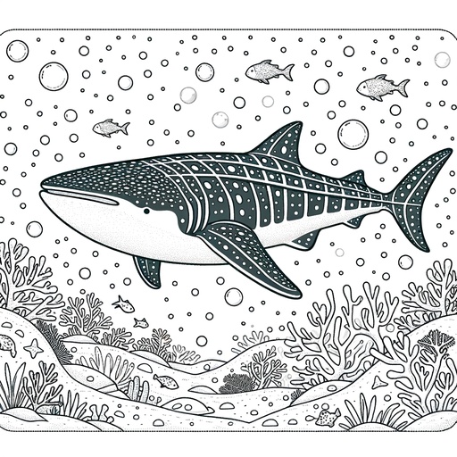 Whale &#038; Shark Coloring Pages For Children