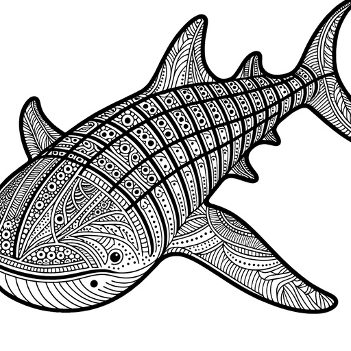 Mindful Whale Shark Coloring Page