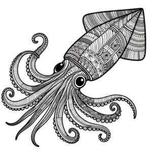 Zentangle Giant Squid Coloring - Image1 681 300x300