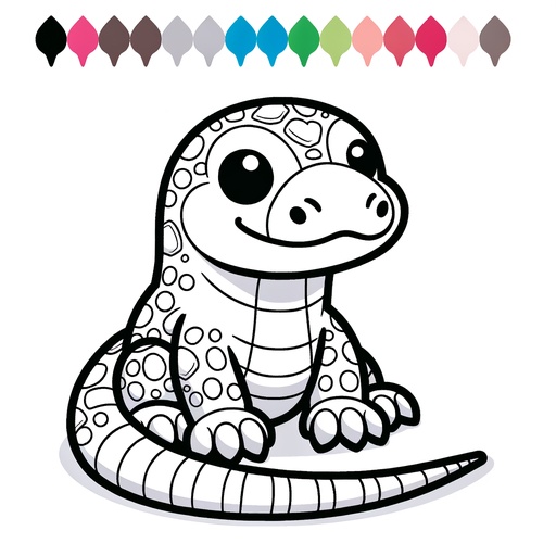 Children&#8217;s Komodo Dragon Coloring Page