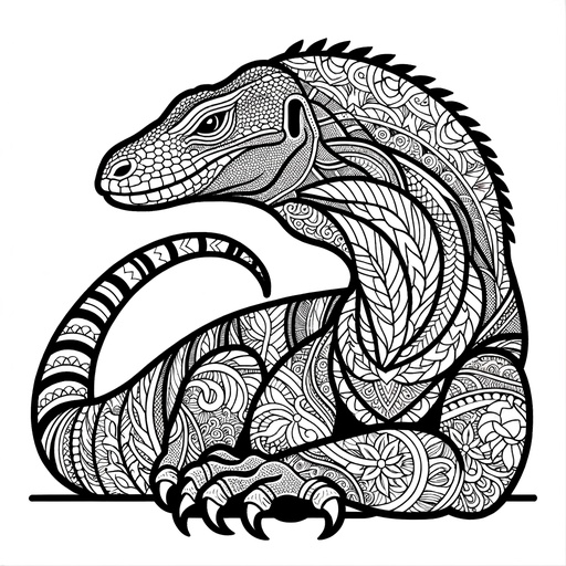 Mindful Komodo Dragon Coloring Page- 4 Free Printable Pages